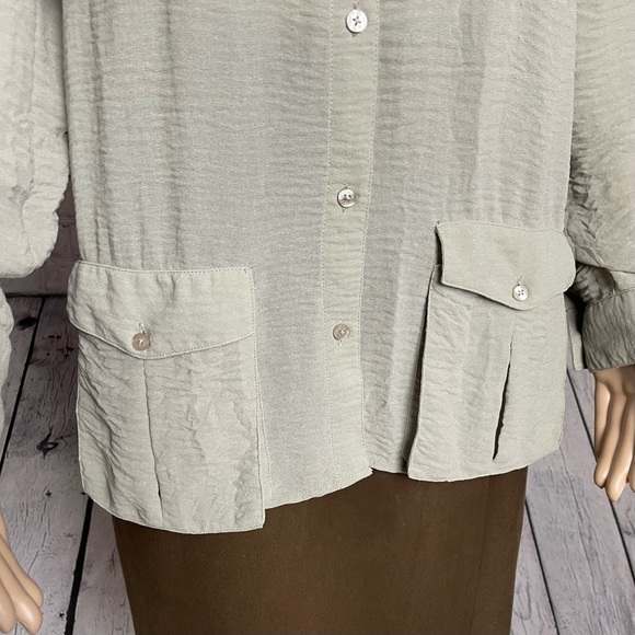 Cheap Monday Grey Wrinkled Long Sleeve Shirt Size M - Picture 14 of 14